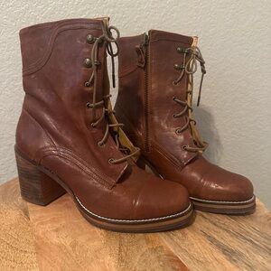 J Shoes Brown Leather Ankle Boots
